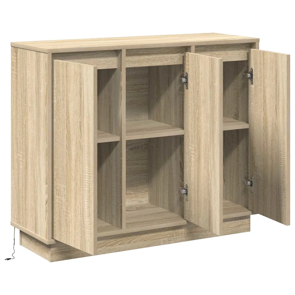 Madia LED Rovere Sonoma 90 x 32 x 75 cm Legno multistrato 869676