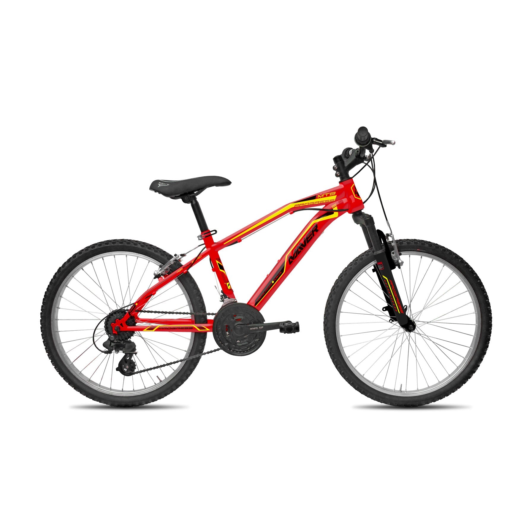 Bicicletta MTB Ragazzo 24” 18 Velocità Progress Giallo o Nero o Rosso