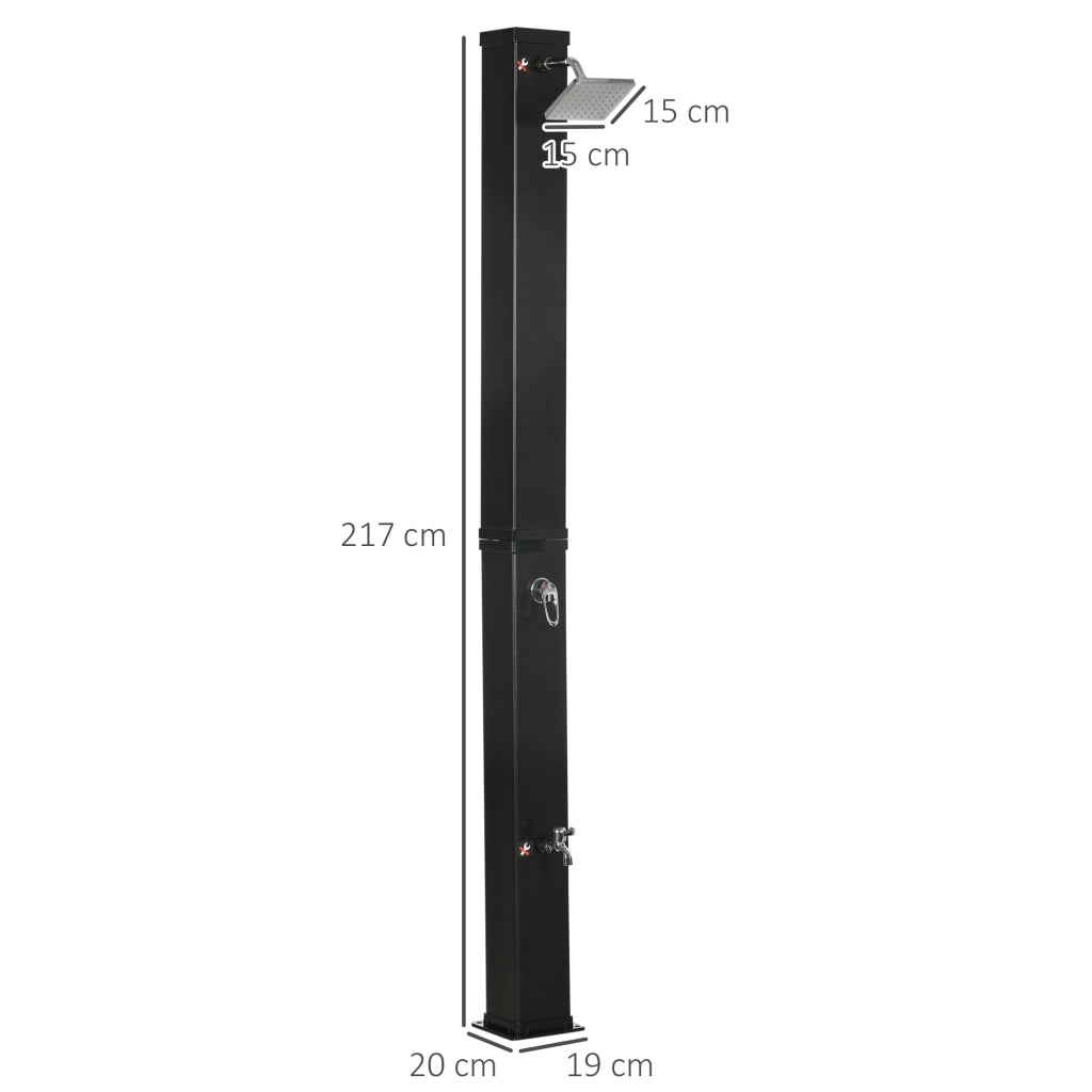 Doccia Solare 360¡ã ¨C zephmum ¨C Nero 19x20x217 cm