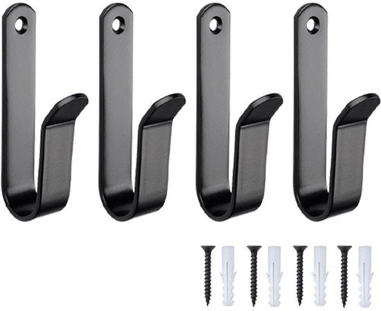 Set di 4 manici per sci, robusti, da fissare con viti, rastrelliere a forma di U per l'archiviazione, adatte per sci, skateboard e attrezzi, per l'organizzazione di garage, case, rifugi sciistici, ecc.