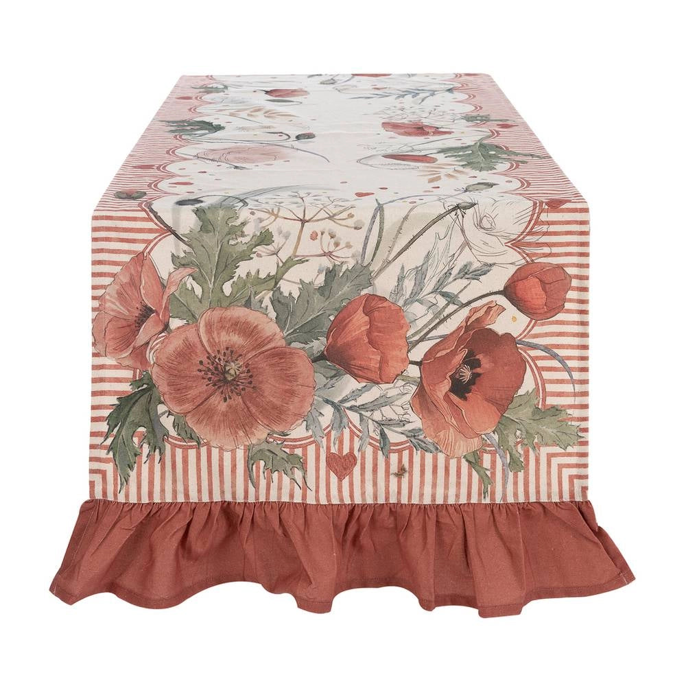 Runner con Gala e Papaveri Rossi Coquelicot Blanc Mariclò