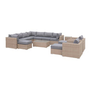 Salotto da giardino premium in resina intrecciata, 12-14 posti, beige