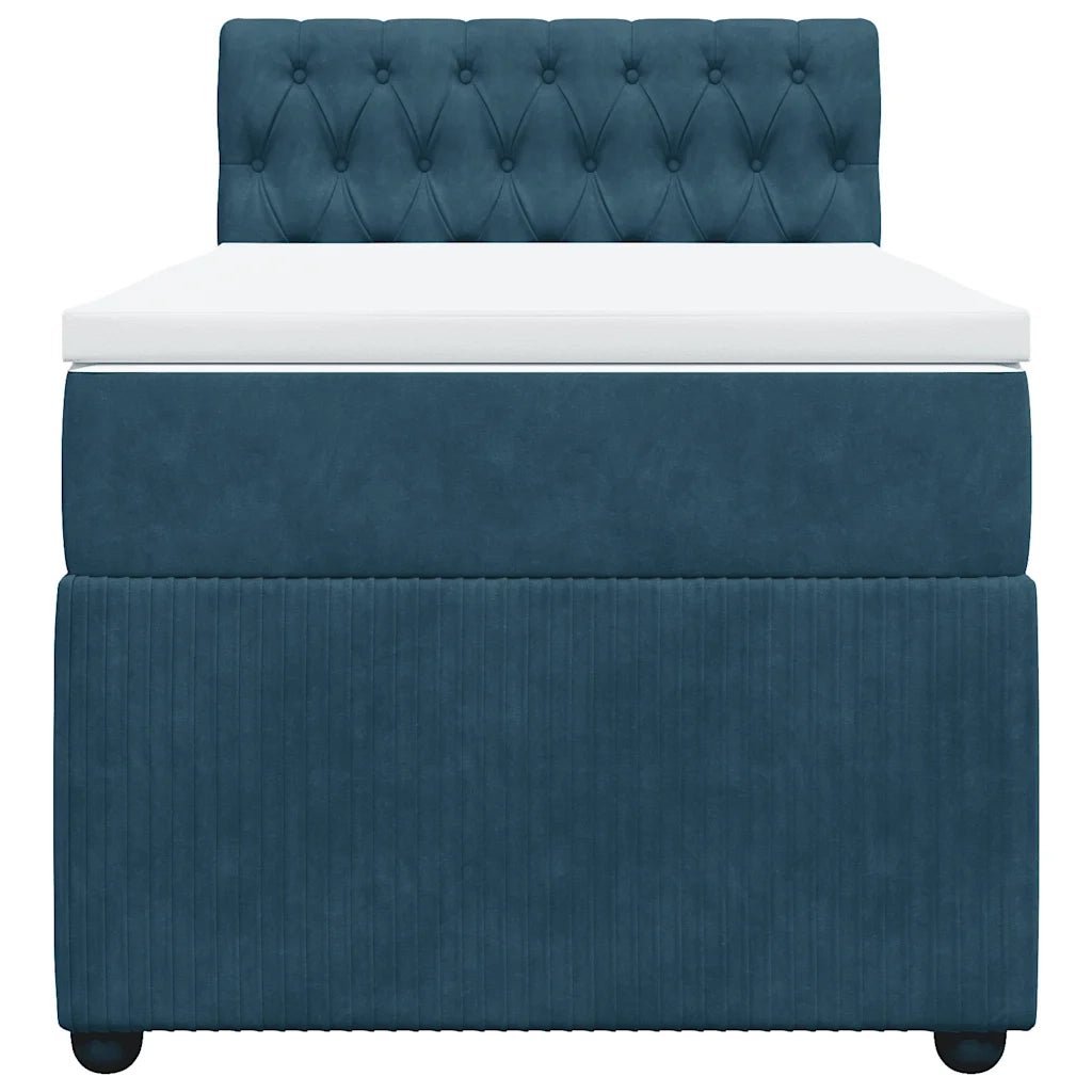 Giroletto a Molle con Materasso Blu 90x190 cm in Velluto