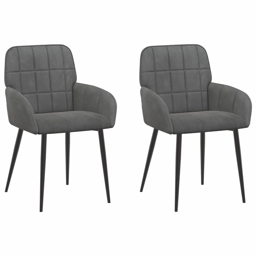 Sedie da pranzo 2 pz Velluto Grigio Scuro 56.5 x 50 x 85 cm 42034272