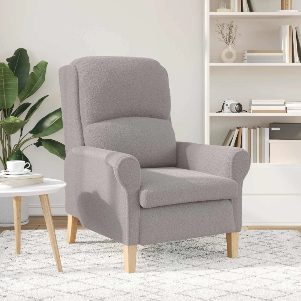 Poltrona | Sedia Relax Grigio chiaro Tessuto Sherpa morbido