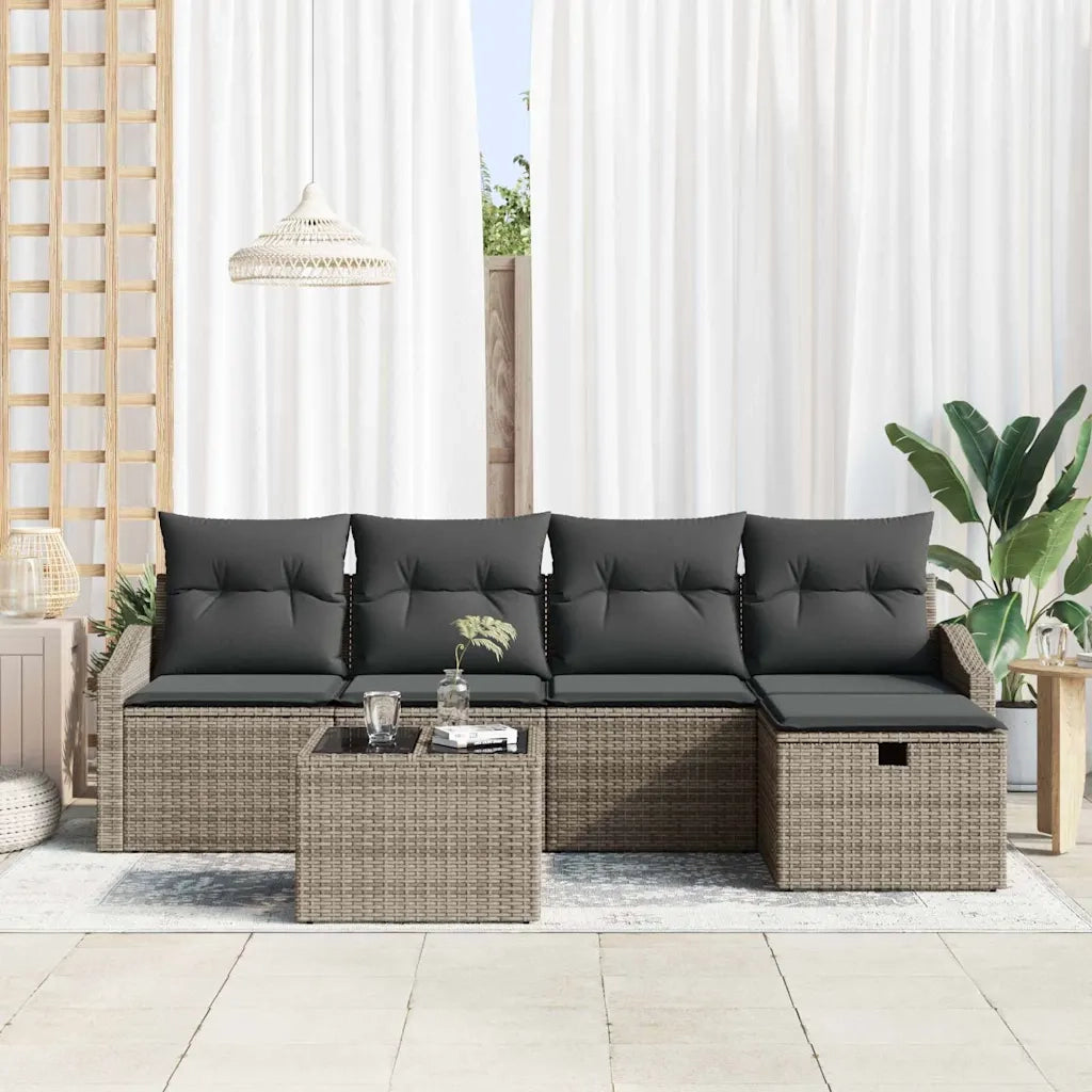 Set di divani con cuscino 5 pcs polyrattan
