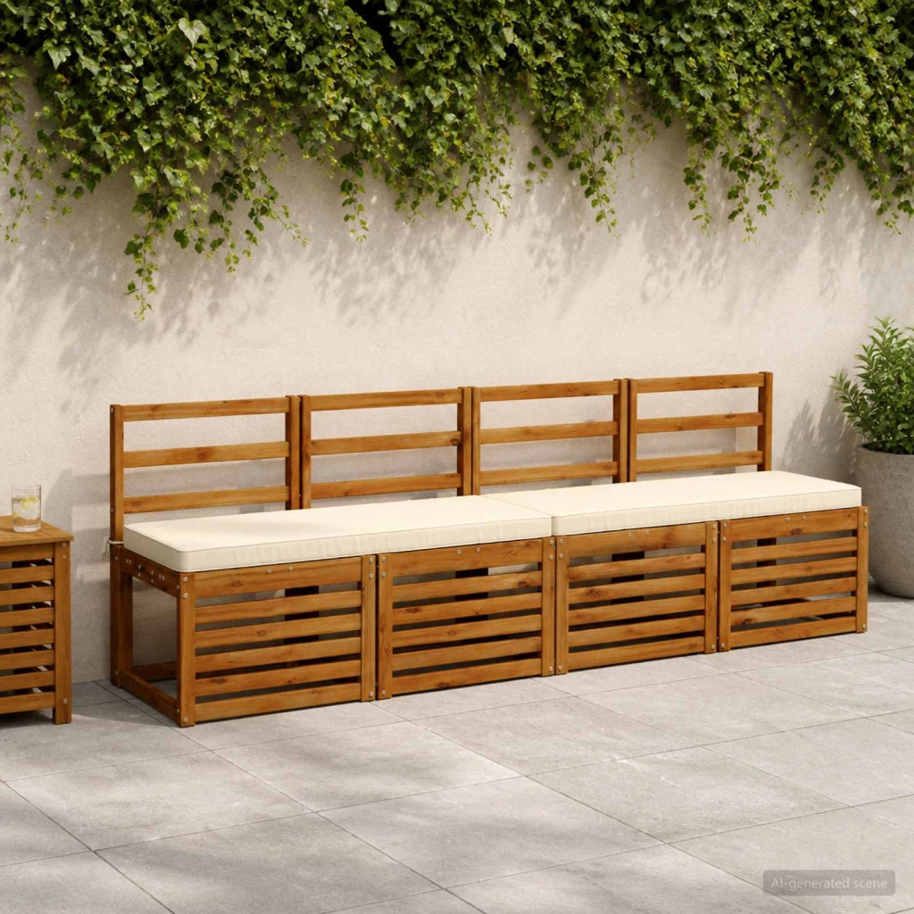 Cuscini per Panchina a 2 Pezzi VUGHT 2 pz 100% Poliestere Crema 951203