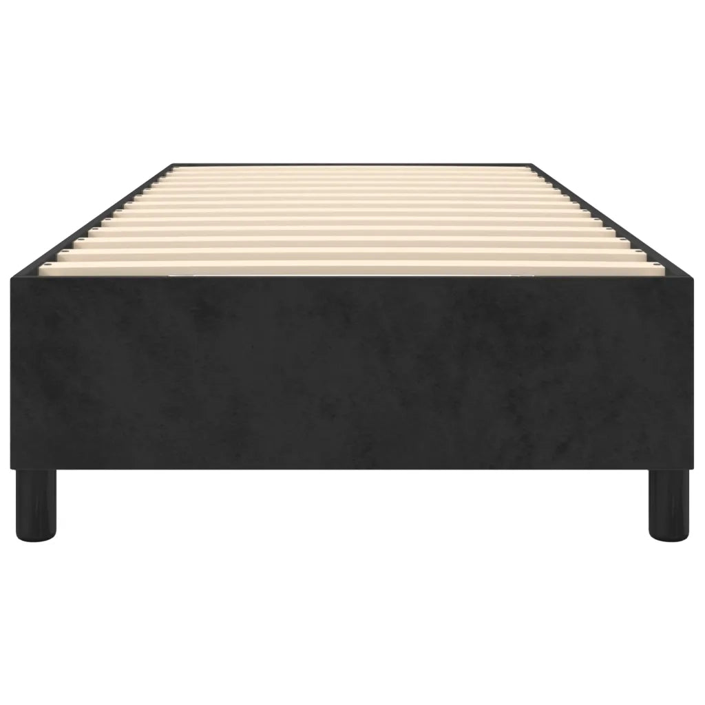 Struttura Letto a Rete a Molle-Giroletto Nero 90x190 cm in Velluto 279966