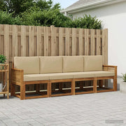 Set di divani da esterno 5 pcs Naturale e Beige Poliestere