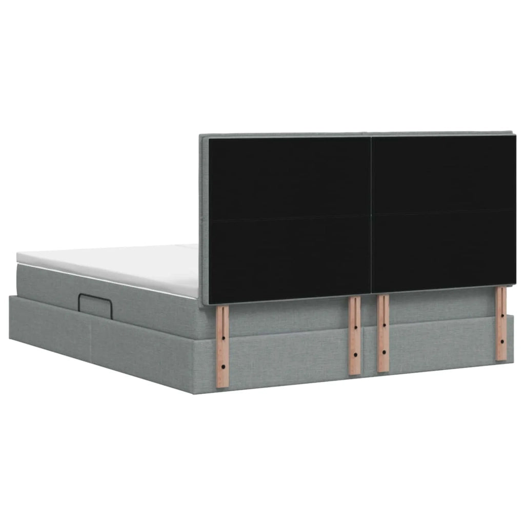 Letto con Contenitore Grigio Chiaro 200 x 200 cm Tessuto 3459783