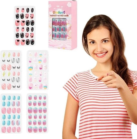 120 pezzi di chiodi per bambini - Kit di punte di chiodo acrilico pre-attacco con copertura completa.