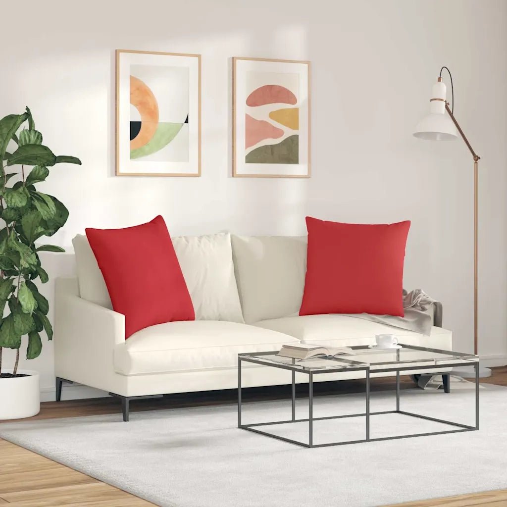 Cuscini da Divano 2 pcs Rosso 60 x 60 cm Tessuto