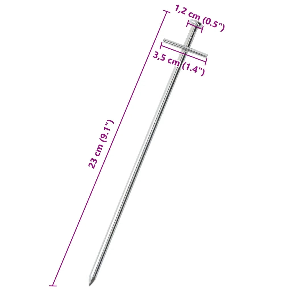 Picchetti per Tenda 24 pz 23 cm Ã˜6 mm in Acciaio Zincato