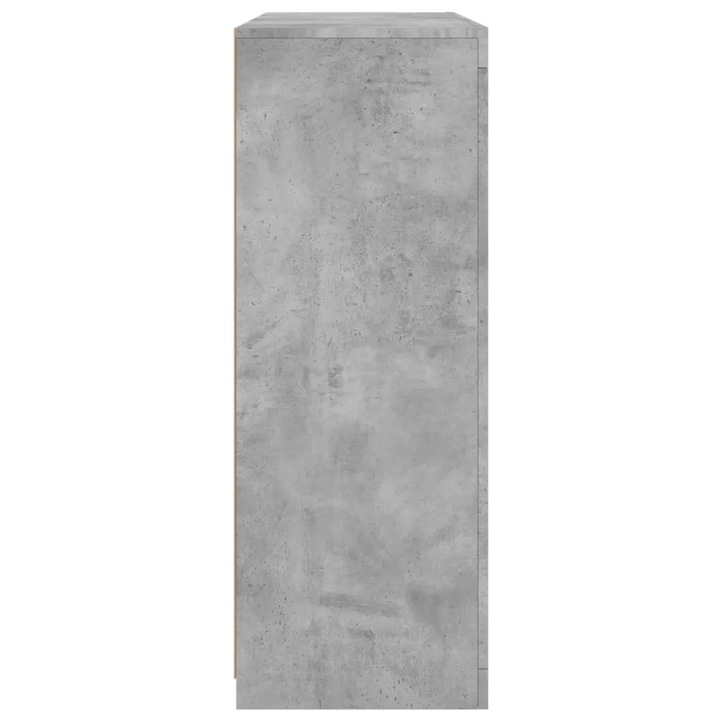 Credenze con Luci LED 3 pz Grigio Cemento in Legno Multistrato 3209103