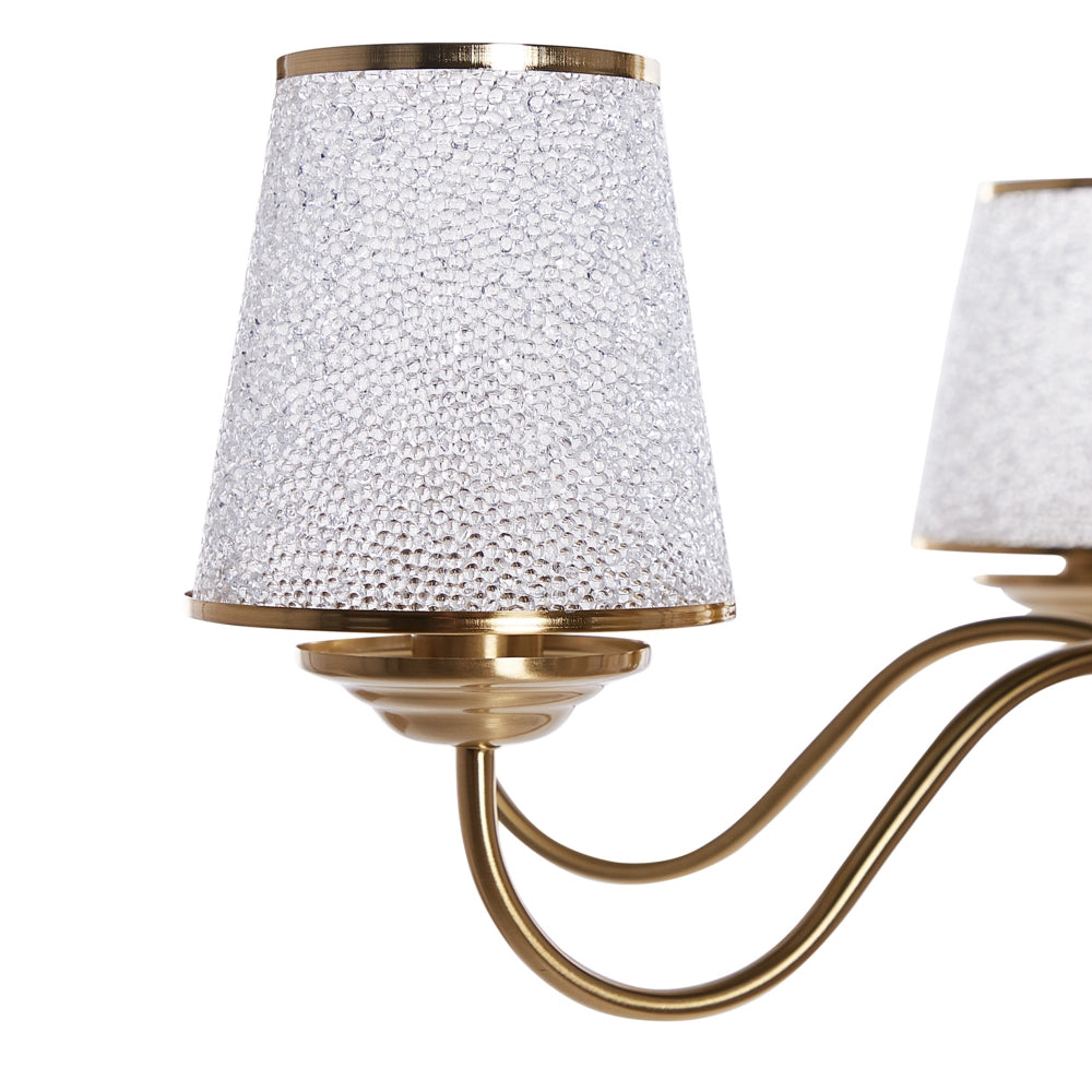 Lampadario in Metallo ottone e vetro acrilico a 6 punti luce lampada a sospensione candeliere Classico