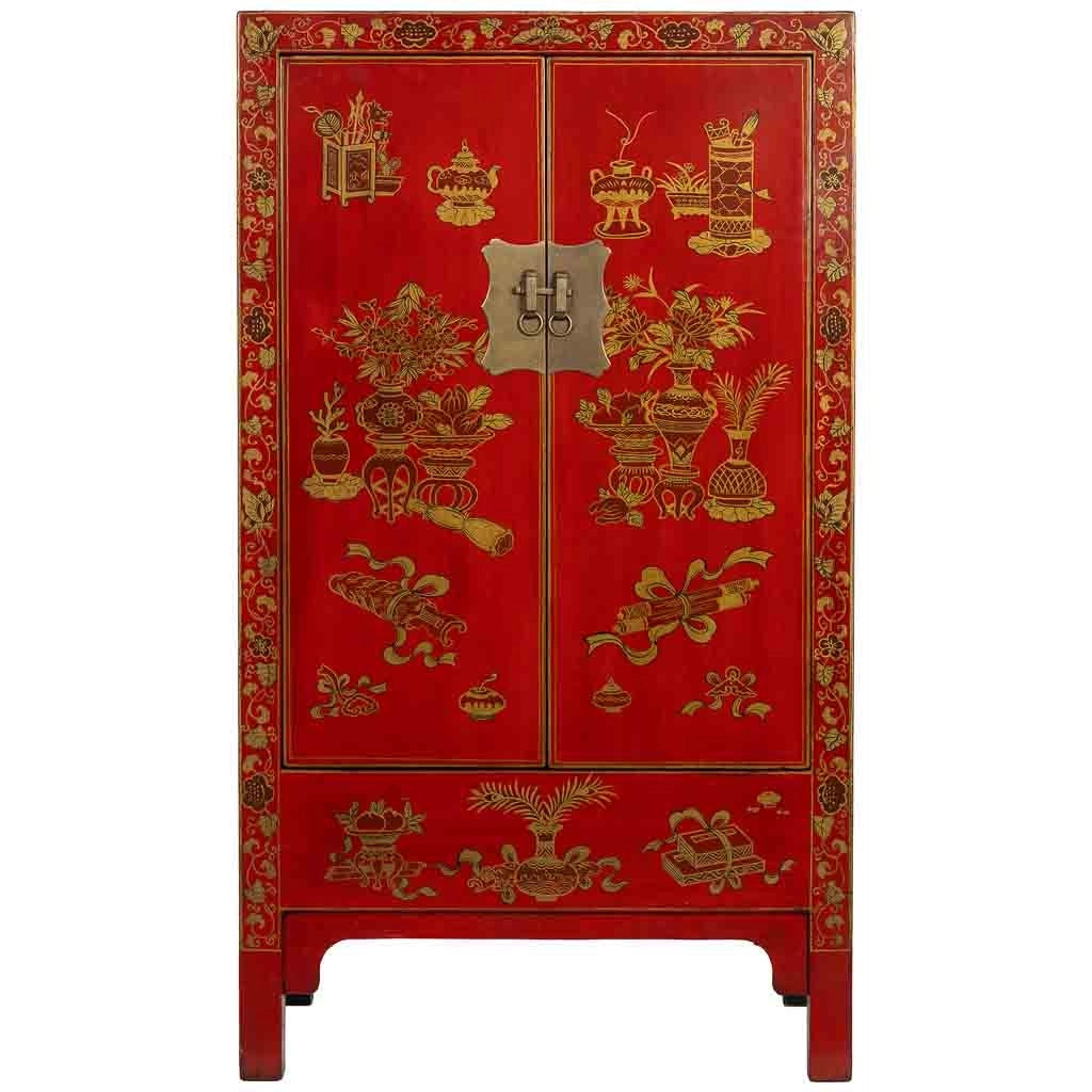 Armadio in legno rosso 86x50x150h cm