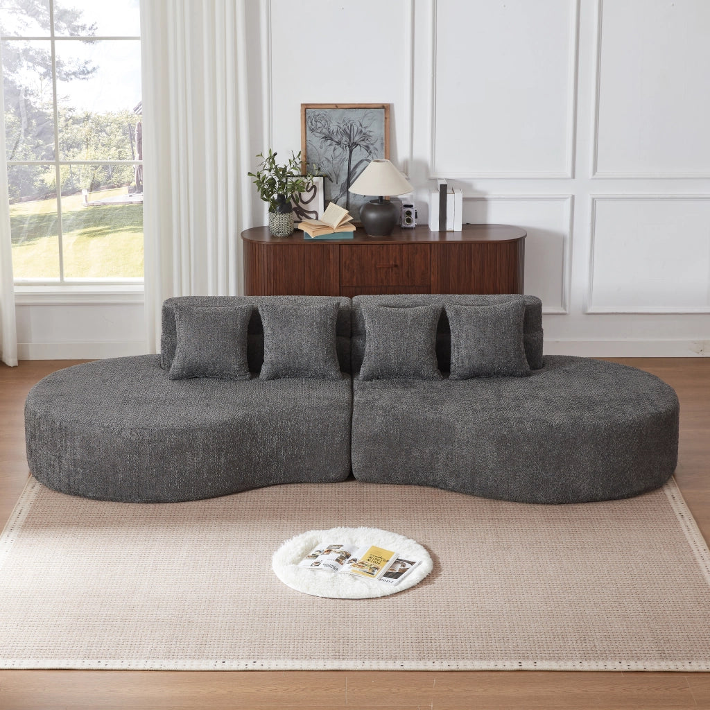 Divano Modulare 310cm ¨C Xylo ¨C Tessuto Teddyfleece, Sfoderabile, Memory Foam