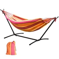 Amaca da Giardino con Supporto in Metallo Epoxy Amaca su Supporto 1 Posto Carico Max. 120 Kg Borsa per il Trasporto Rosso