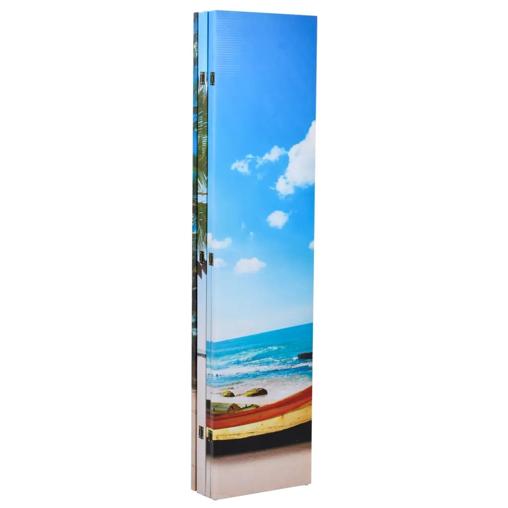 Divisorio Ambienti | Divider per stanze | Paravento Pieghevole 200x170 cm con Stampa Spiaggia