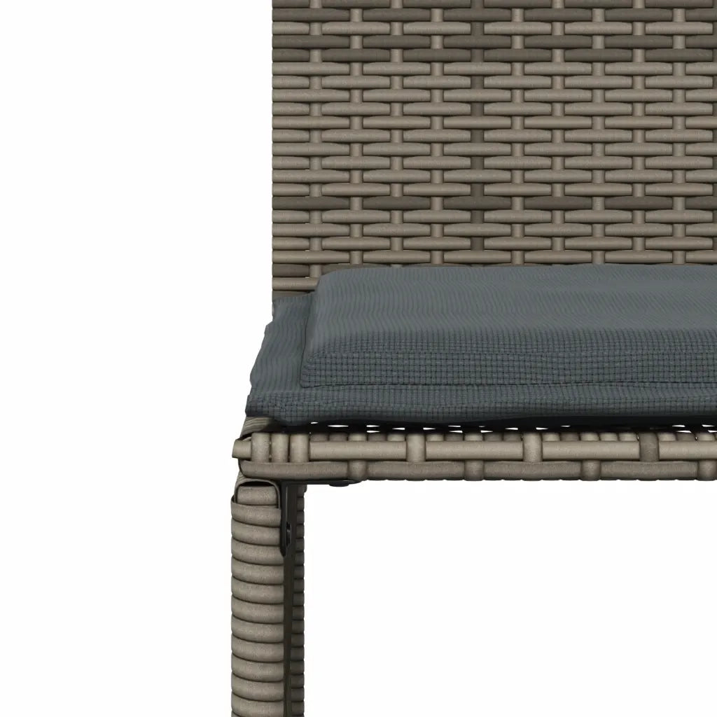 Set da Pranzo da Giardino 7 pz con Cuscini in Polyrattan Grigio 369011