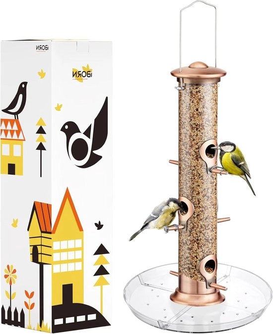 Zaadvanger periferico per esterni da appendere, 6 ingressi zaadvanger per cardinale con finitura in rame liscio 35 cm (semi non inclusi)