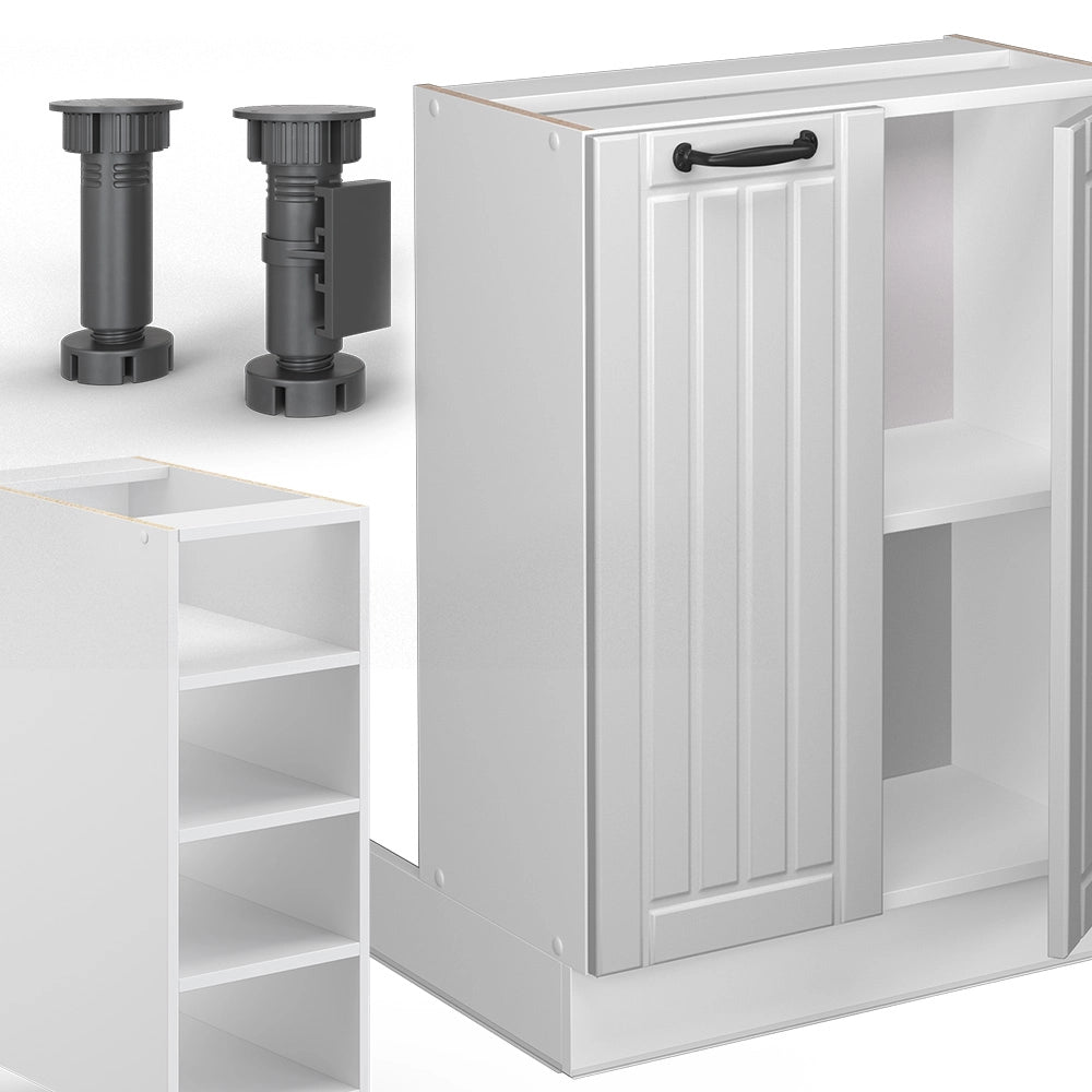 Isola cucina Fame-Line Bianco rustico/Bianco 90 cm senza piano di lavoro Vicco