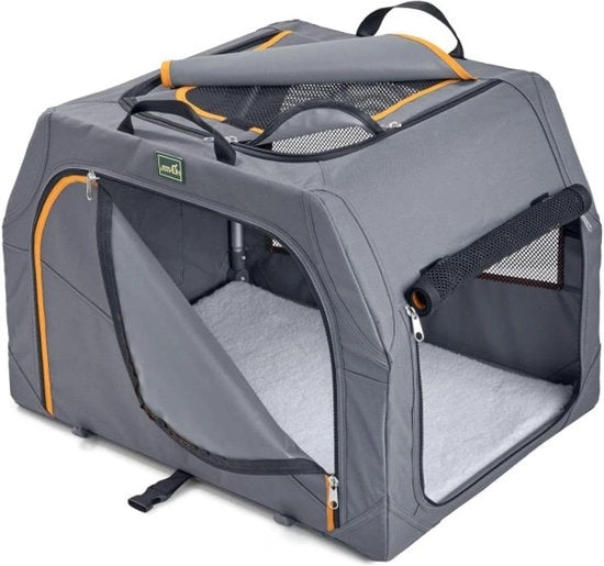 Scatola di trasporto per cani con struttura in alluminio 76 x 505 x 48 cm - nero/arancione cesta per cani autoportata