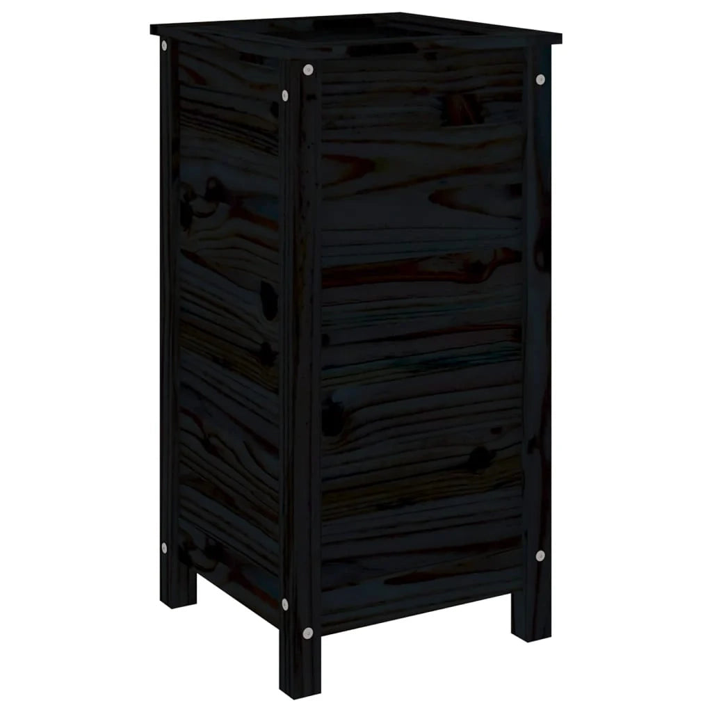 Fioriera rialzata per piante e fiori terrazza giardino 40 x 40 x 78 cm legno massello di pino nero 02_0037582