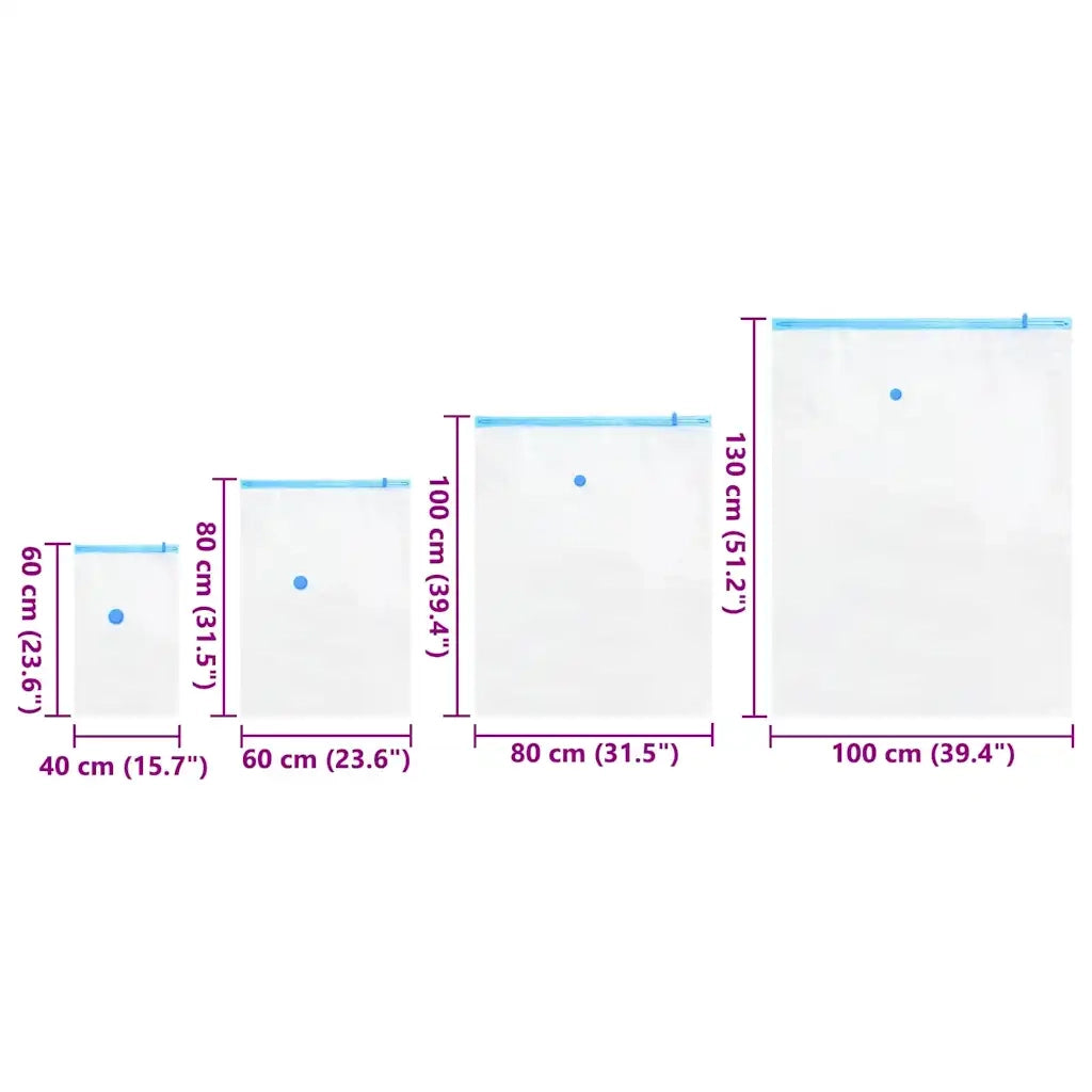 Sacchetti per Stoccaggio 15 pz Trasparente e Blu 130 x 100 cm CFW8865464