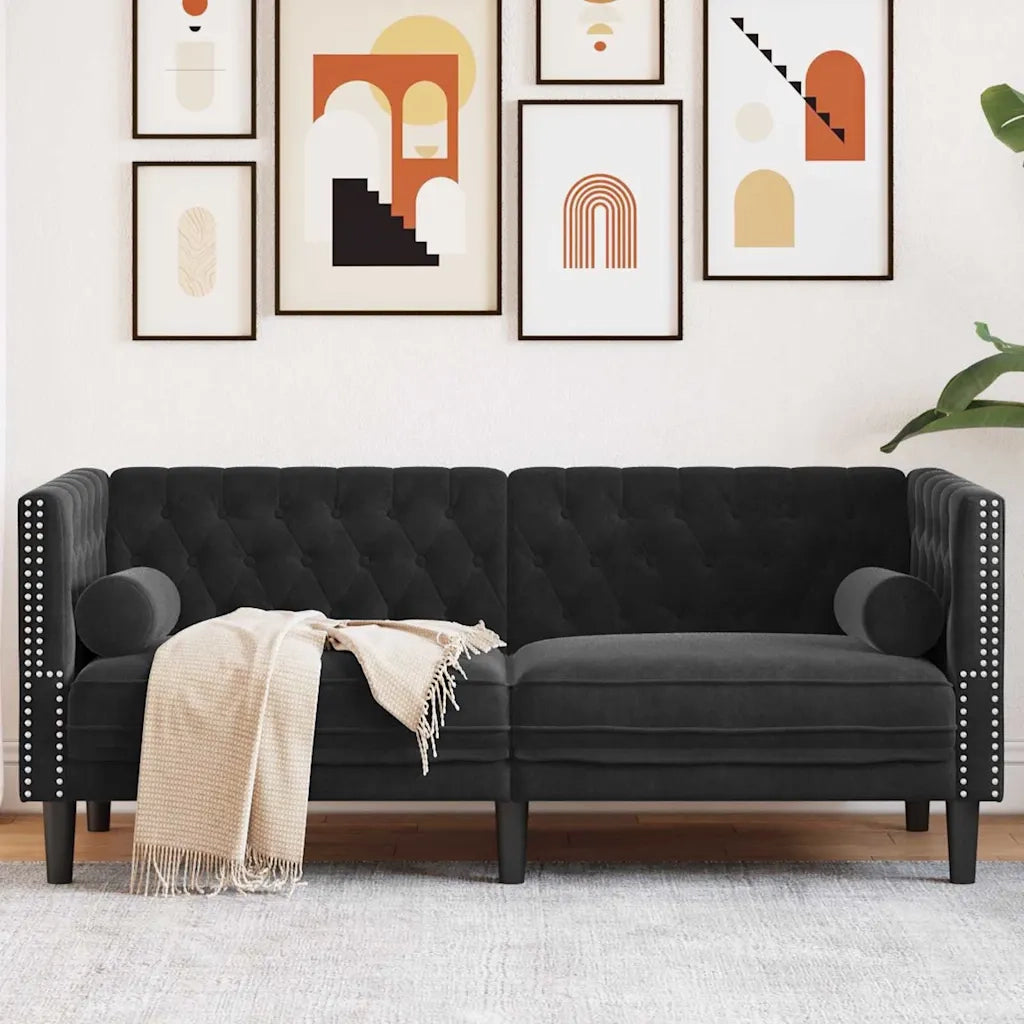 Divano Nero 174 x 74,5 x 70,5 cm Velluto 42013021