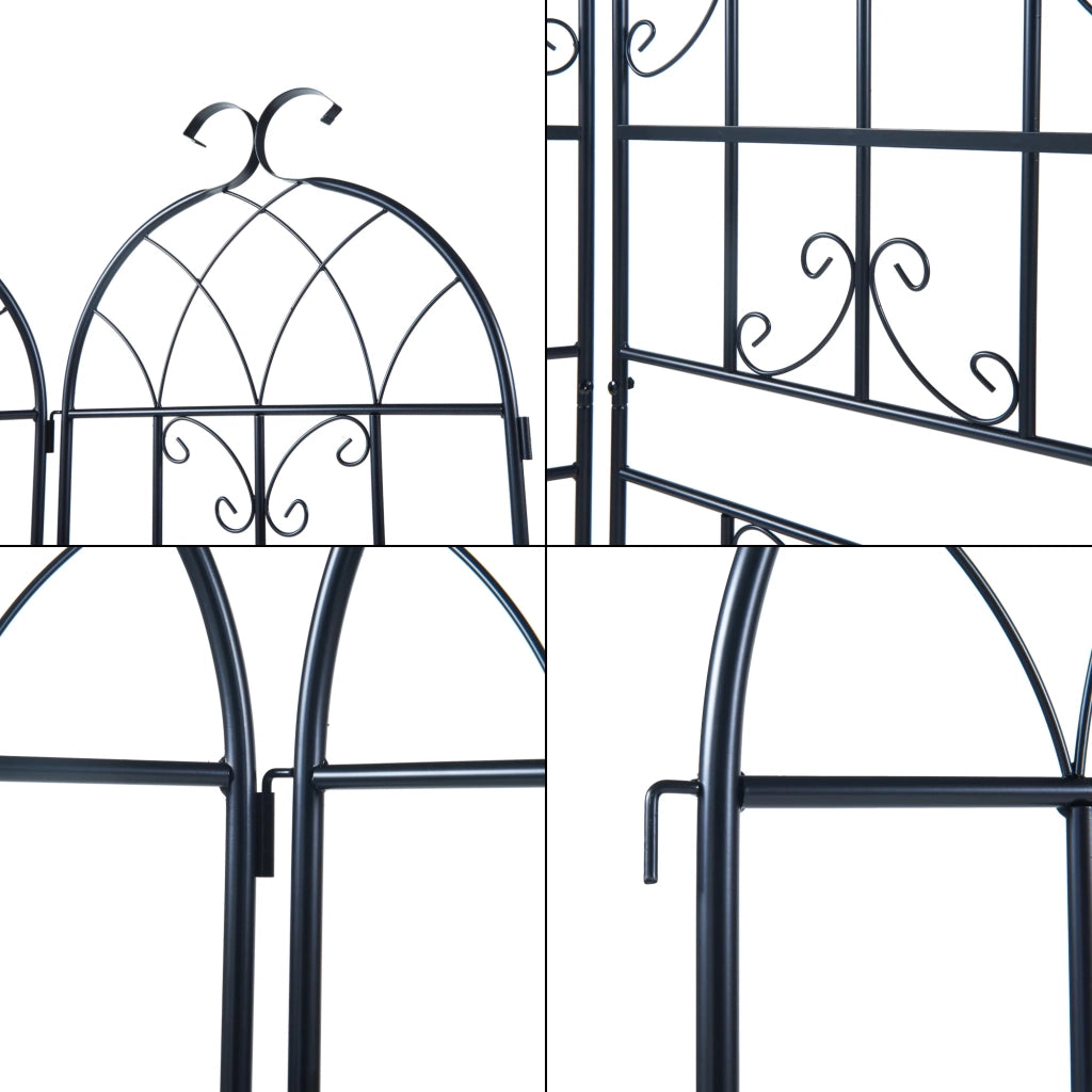 Set di 2 tralicci da giardino acciaio 180 x 102 cm nero 03_0011130