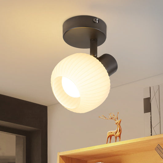 ZMH Faretto da soffitto 1 fiamma vetro design vintage moderno E14 per camera letto