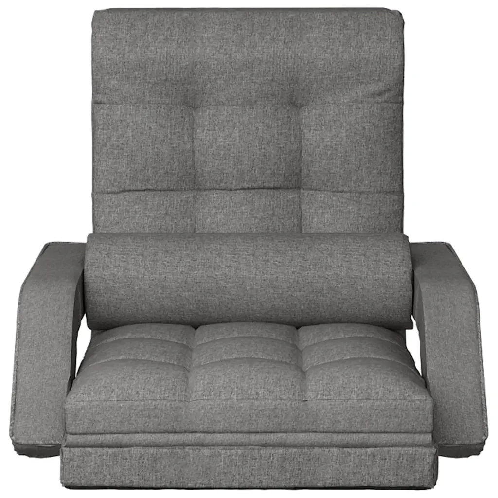 Sedia da Terra Pieghevole Funzione Letto Tessuto Grigio Chiaro cod mxl 58666