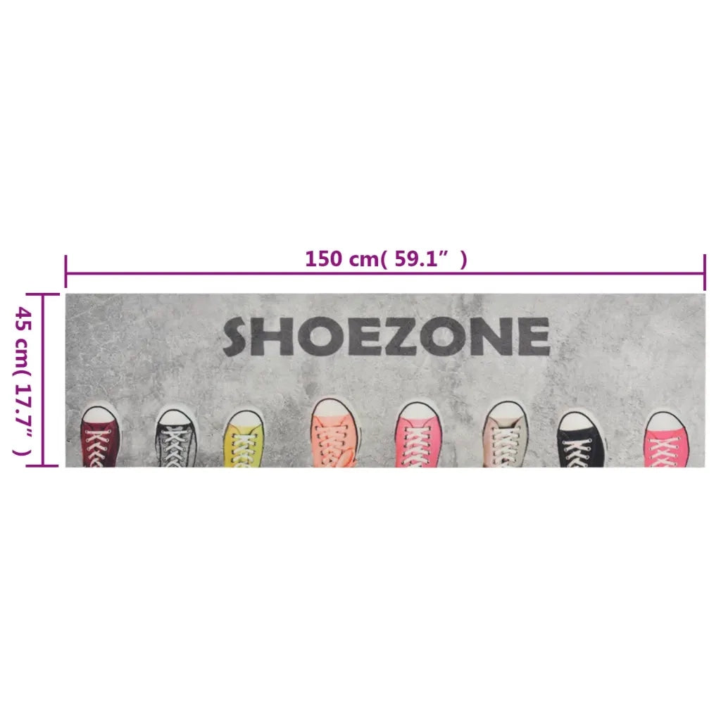 Tappeto da Cucina Lavabile Zona Scarpe 45x150 cm Velluto 136561