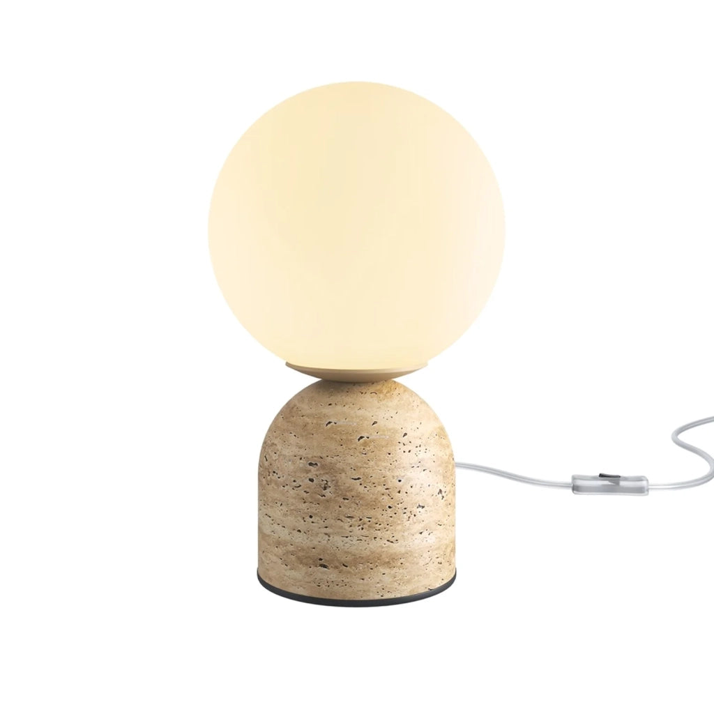Lampada Da Tavolo Contemporanea Tavo Pietra Calcarea Beige 1 Luce G9