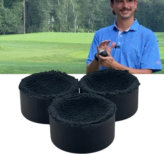 Set di pulizia per palline da golf - Nero 3-pack - Pulitore per palline da golf, accessori per golf per la pulizia delle palline da golf, asciugamano magnetico per golf compatto, pulente per palline da golf per golfisti