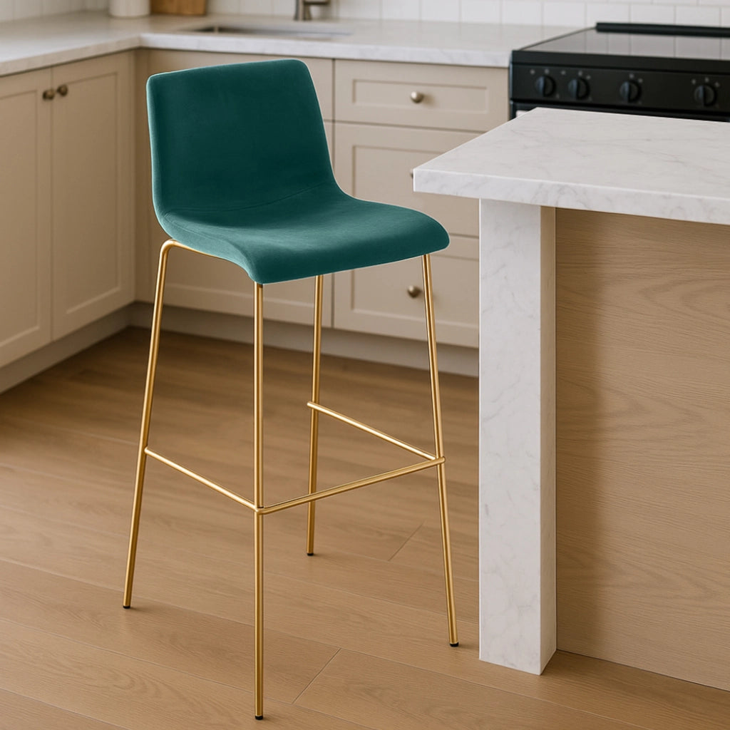 Barhocker Hoover Samt 4-FuЯ Gold