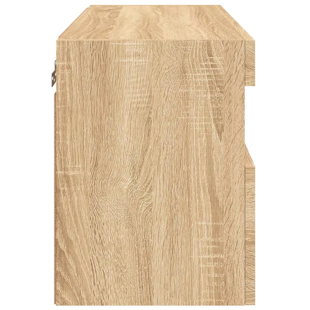 Mobile TV multimediale scaffale TV credenza mobile TV sala da pranzo soggiorno camera da letto a parete con luci LED rovere Sonoma 60 x 30 x 40 cm marrone 02_0028020