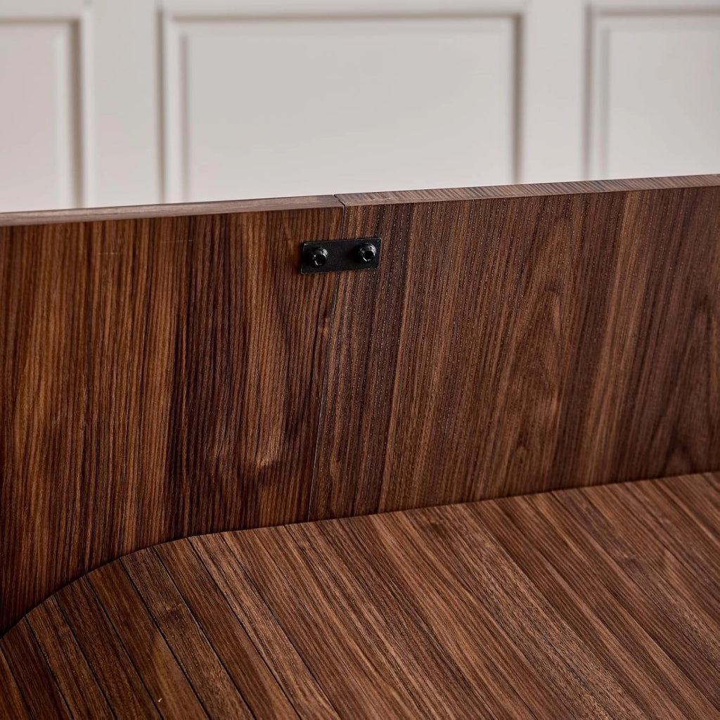 GrandCA HOME Set da Pranzo 6 Sedie in Velluto a Coste Nero e un Tavolo Rettangolare 160x90 — Ideale per Cucine e Soggiorni (Impiallacciatura di Noce)