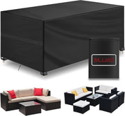 Telaio per tavolo esterno impermeabile 420D tessuto oxford resistente al vento e ai raggi UV copertura per set di mobili da giardino per tavolo e panca rettangolare 123*61*74cm nero