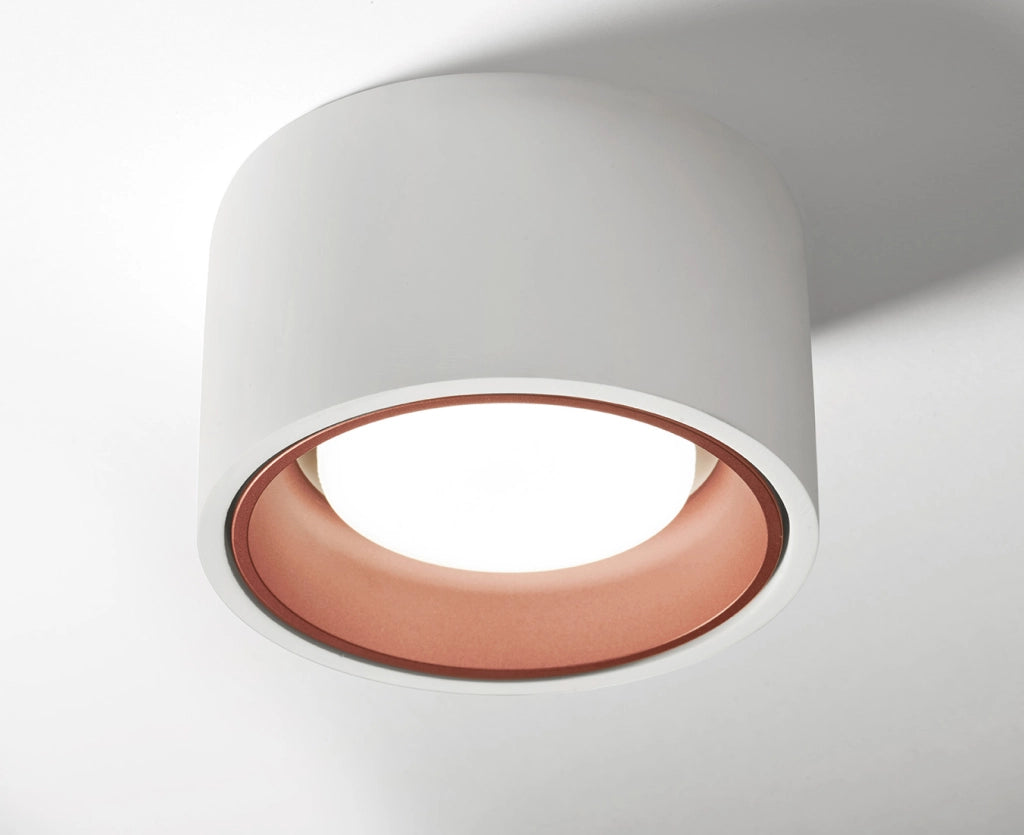 NASSO lampada da Soffitto 1 Luce Tonda in gesso e alluminio rame d.12cm attacco GX53
