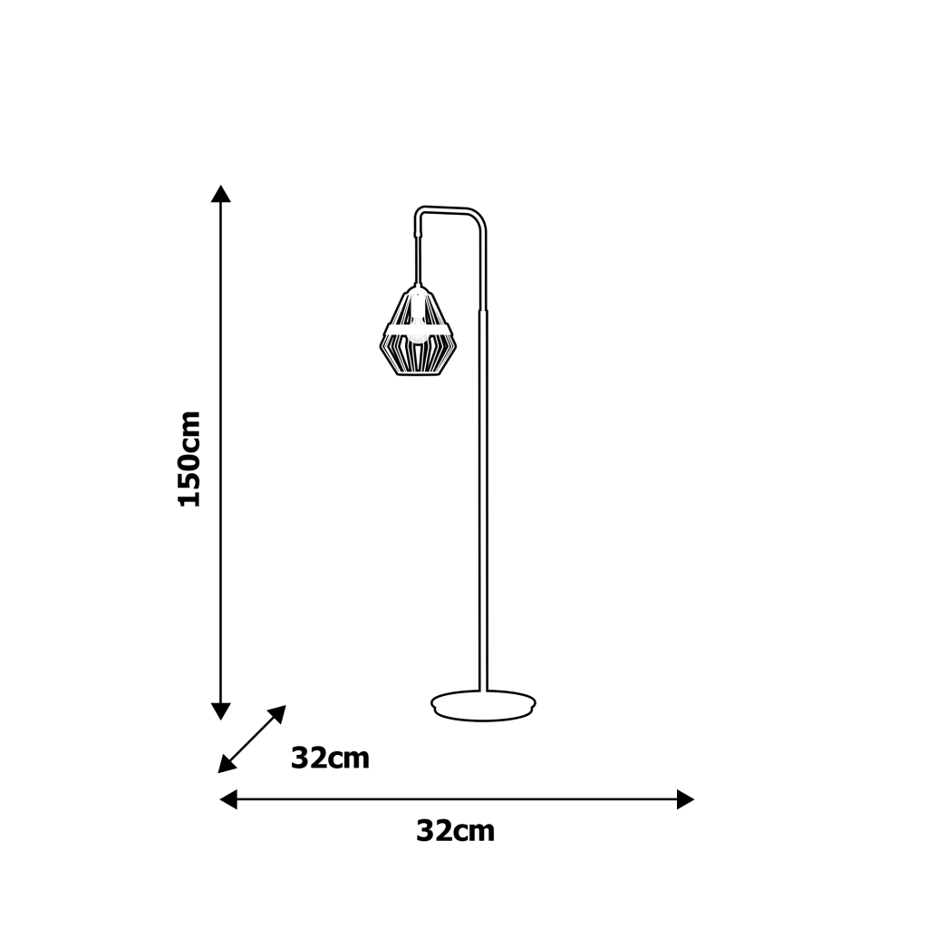 Lampada da terra Cliff bianca/legno E27 60W Milagro