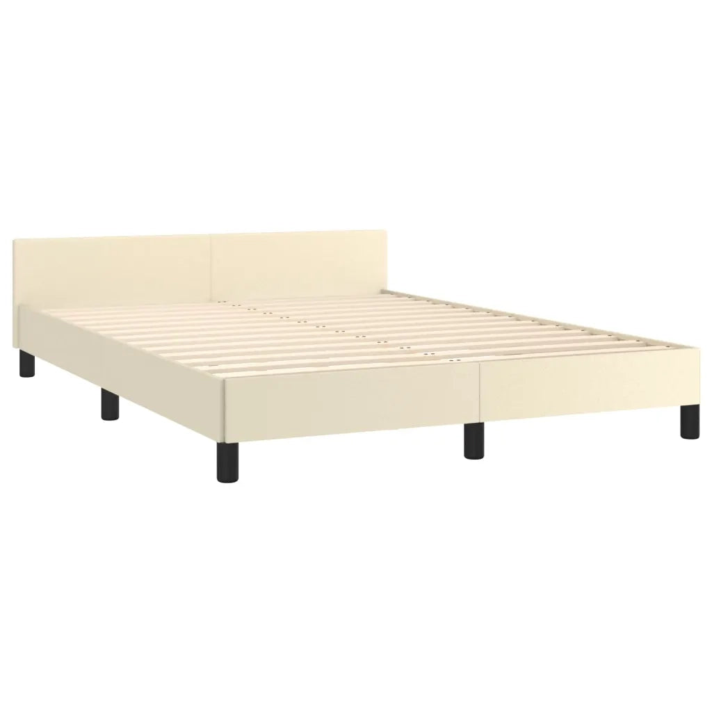 Giroletto con Testiera Crema 140x200 cm in Similpelle 3125453
