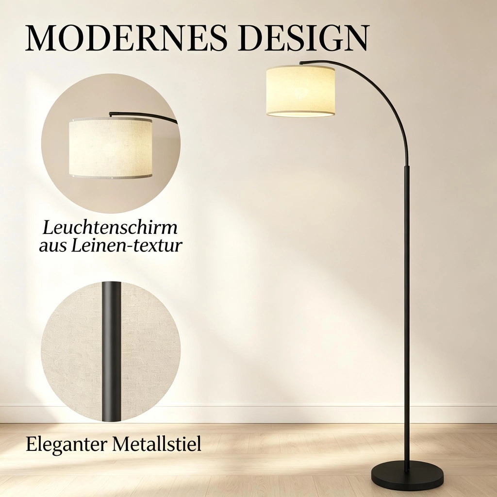 Lampada da terra ad arco moderna con telecomando, lampada da terra elegante, lampada da terra di design (solo lampada da terra ad arco, batteria non i