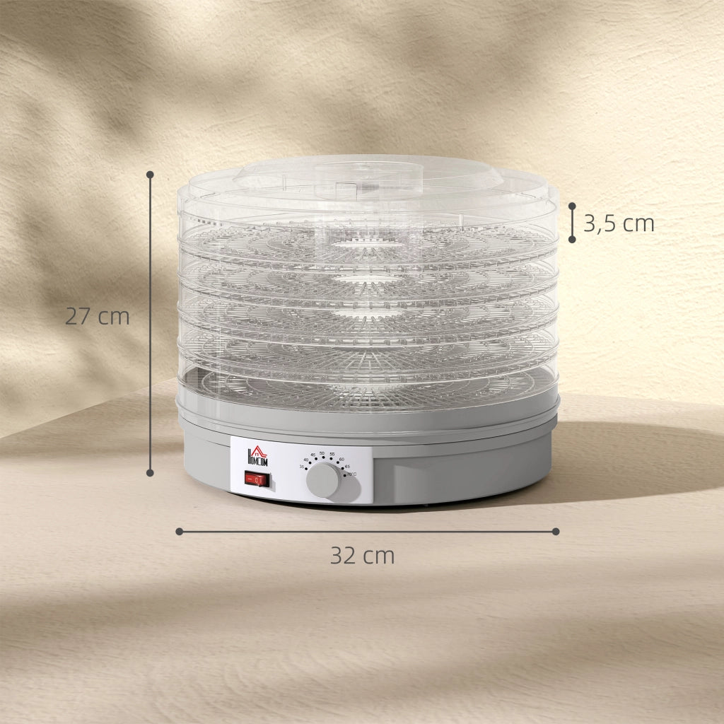 Essiccatore Alimentare 5 Ripiani ¨C zephmum ¨C Grigio 245W