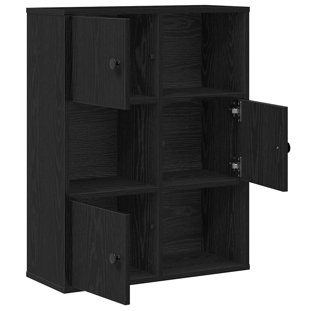 Libreria Rovere Nero 60x24x76,5 cm in Legno Multistrato 860383