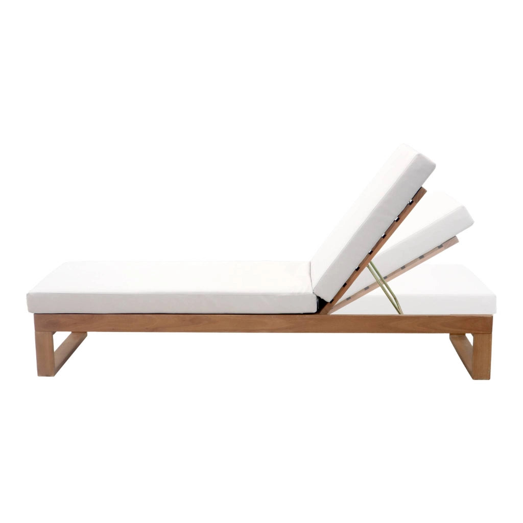 Set 2 lettini prendisole di legno di eucalipto multiposizione, beige