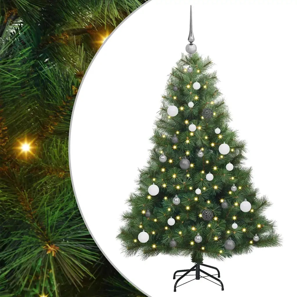 Albero di Natale artificiale con 150 LED Verde 150 cm PE e PVC