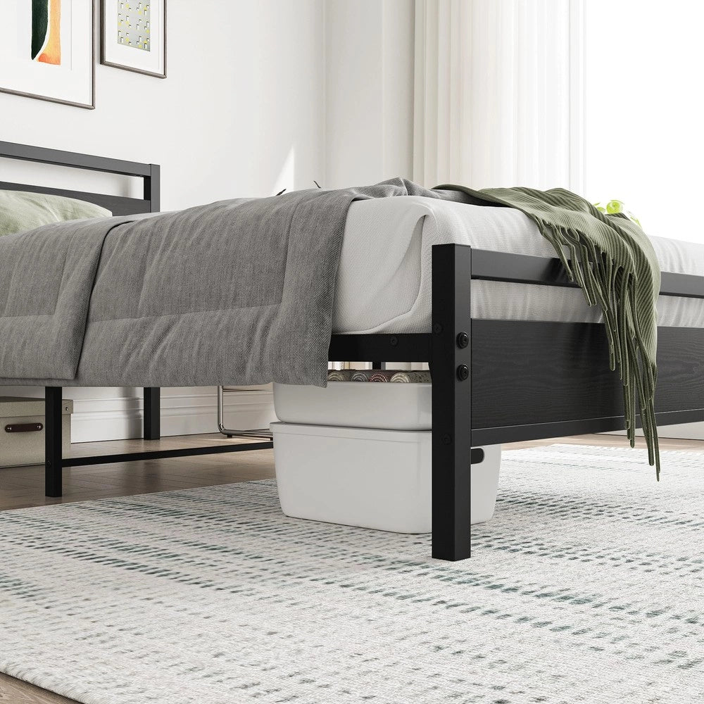 Letto singolo con rete a doghe e contenitore ¨C Minimal ¨C 90x200 cm metallo e legno