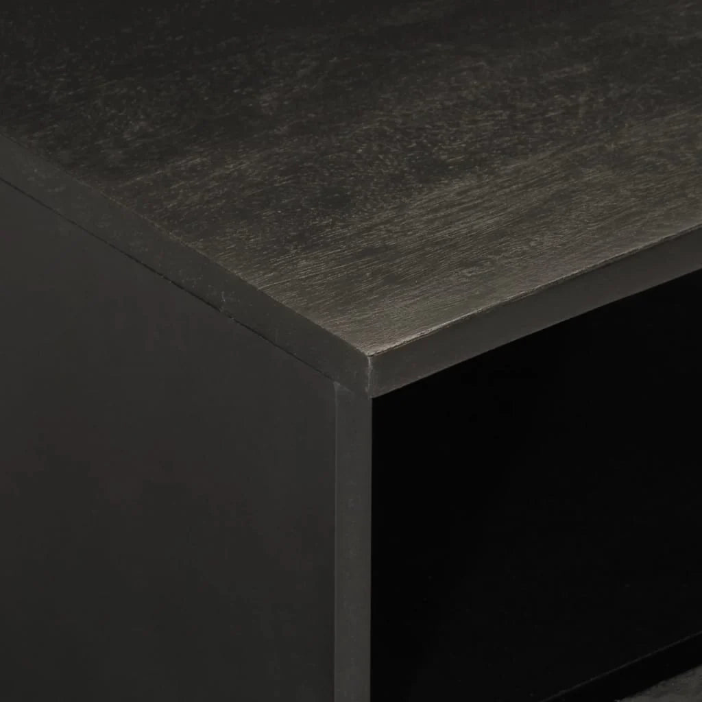 Mobile TV multimediale mensola TV credenza TV sala da pranzo soggiorno camera da letto 70 x 33 x 46 cm legno massello di mango nero 02_0026184